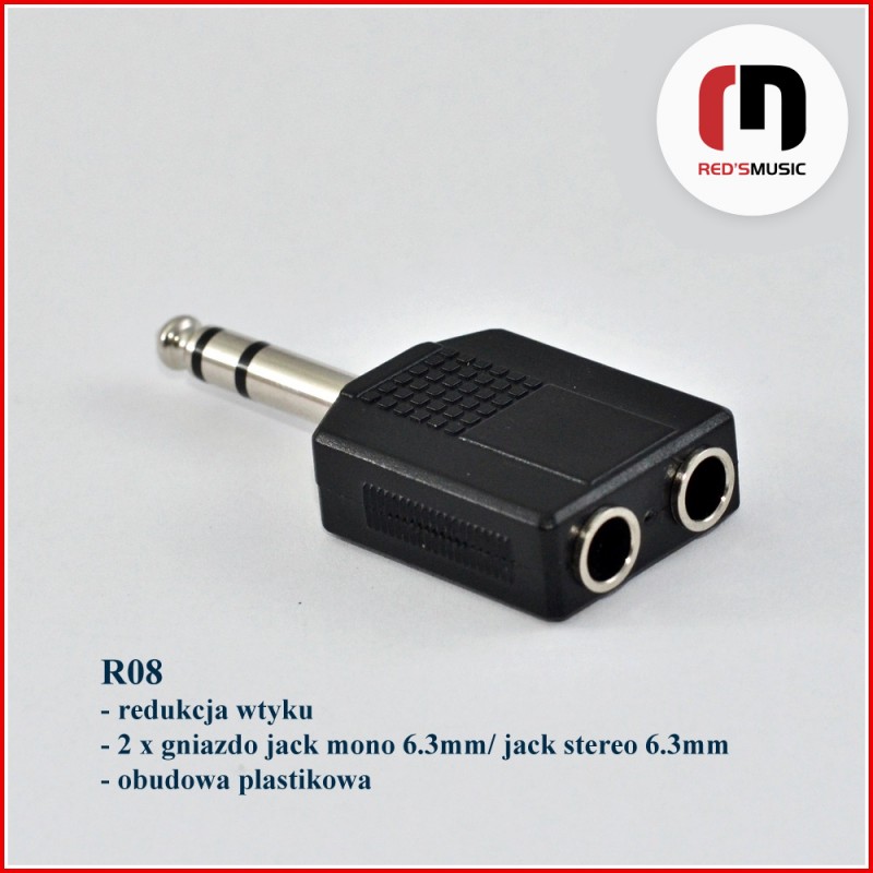 Reds Music  R08 Adapter 2 x Jack F stereo 6.3mm / Jack stereo 6.3mm